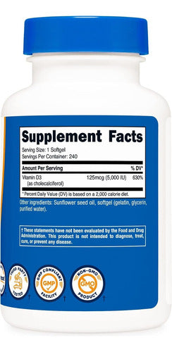 Vitamina D3 5000 ui Nutricost