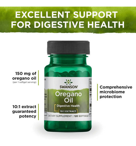 Aceite De Oregano 120 Capsulas 150 Mg Extracto 10:1  Swanson