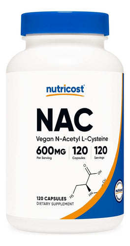 Suplemento Nac 600 mg N-acetilcisteína Nutricost