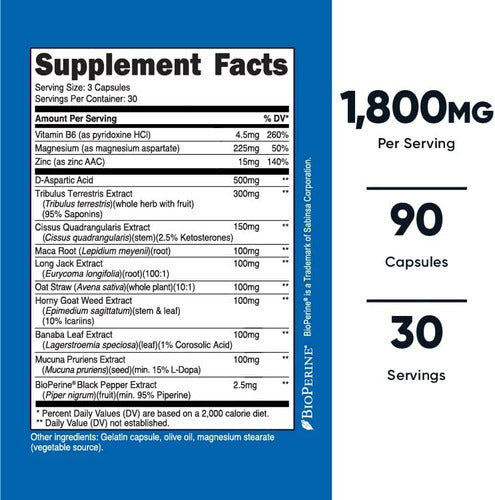 Precursor De Testosterona Complex 1800 mg Nutricost