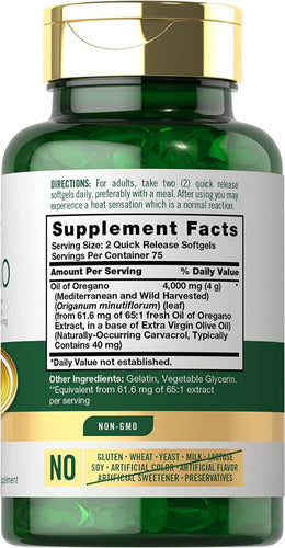 Aceite De Oregano Super Concentrado 4000 mg Carlyle
