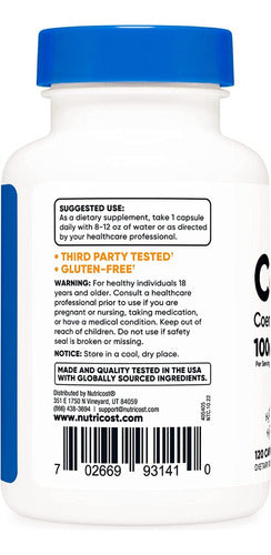 Coenzima Q10 100 Mg Coq10 Nutricost