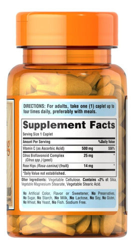 Vitamina C-500mg Con Antioxidantes Y Rosa Mosqueta Puritan's Pride