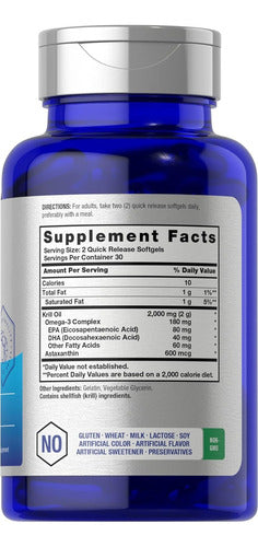 Aceite De Krill Antartico 2000 mg Con Dhea y Astaxantina Horbaach