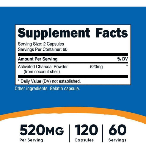 Carbon Activado Suplemento 520 Mg Nutricost