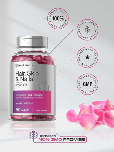 Aceite De  Argan con Colageno y Aceite de Coco Horbaach