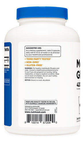 Glicinato De Magnesio 420 mg Nutricost