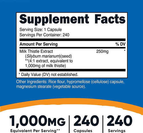 Cardo Mariano 1000 mg Importado Nutricost