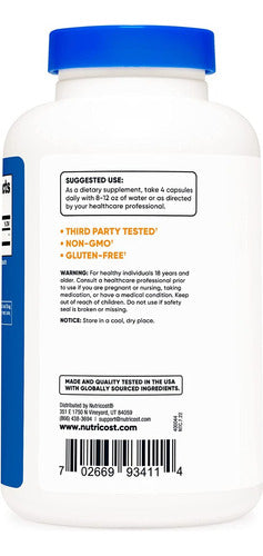 Acido Aspartico D-aspartico 3000 Mg Nutricost