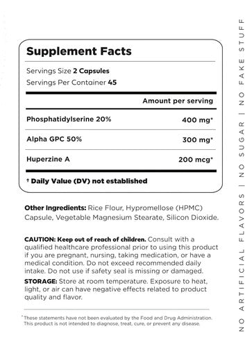 Fosfatidilserina 400 Mg Con Alpha Gpc Y Huperzina