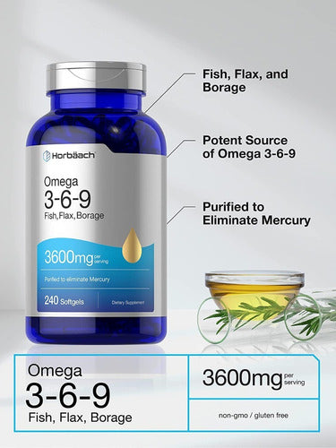 Triple Omega 3 6 Y 9 Ultra Concentrado 3600 Mg Horbaach