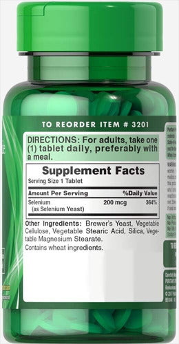 Tabletas De Selenio Ultra Potente 200 mcg  Puritan's Pride
