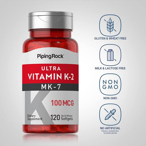 Vitamina K2 Mk-7 Ultra 100mcg Piping Rock