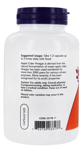 Vinagre De Sidra De Manzana En Capsulas 450mg Now Foods