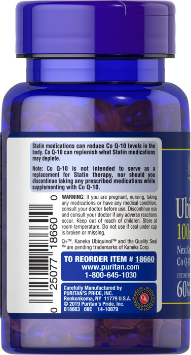 Ubiquinol Co Q10 100 mg Puritan's Pride