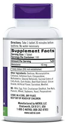 Melatonina 10 mg Tabletas Natrol