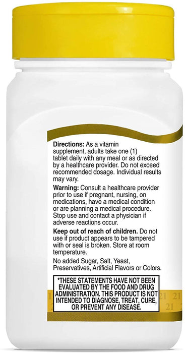 Vitamina B12 liberación prolongada 1000 mcg 21st Century