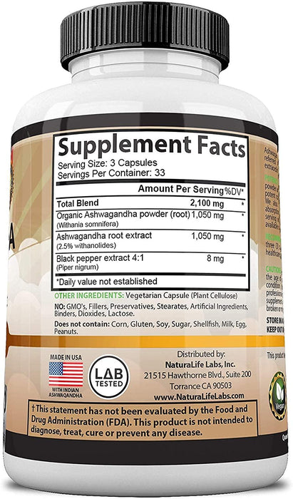 Ashwagandha Organica 2100 MG NatureLife Labs