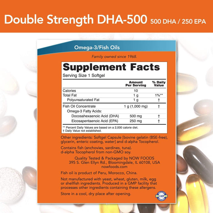 DHA 500 con EPA 250 Now Foods