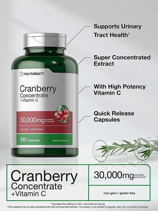 Concentrado de Arándano + Vitamina C Ultra Potente 30,000 mg Horbäach