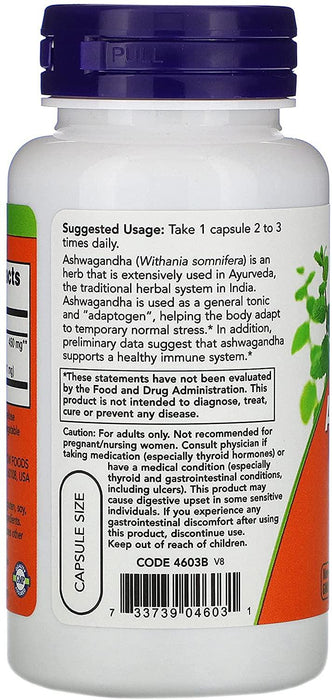 Extracto de Ashwagandha 450 mg Now Foods