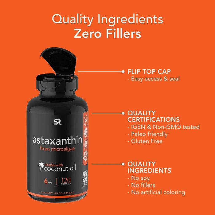 Astaxantina 6 mg con Aceite de Coco Sports Research