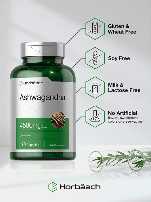 Ashwagandha 4500 mg con extracto de pimienta negra Horbaach