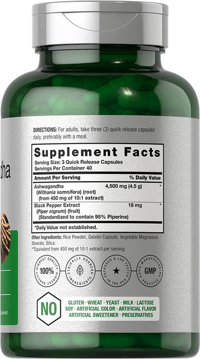 Ashwagandha 4500 mg con extracto de pimienta negra Horbaach