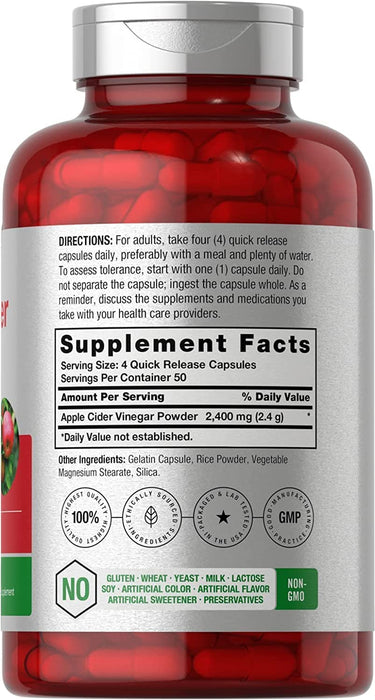 Cápsulas de vinagre de manzana 2400 mg Horbäach