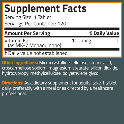 Vitamina K2 100mcg MK7 Bronson