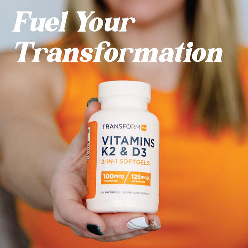 Vitamina K2 Y D3 en una sola Cápsulas Blandas TransformHQ