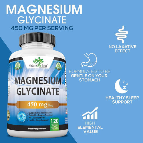 Glicinato De Magnesio 450mg NaturaLife Labs