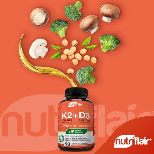 Vitamina K2 Con D3  Más Extracto De Pimienta Negra Nutriflair