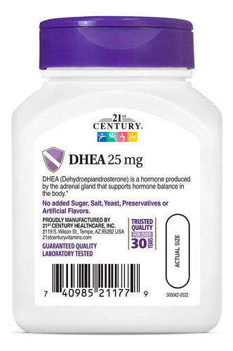 Suplemento Dhea 25 mg 21st Century