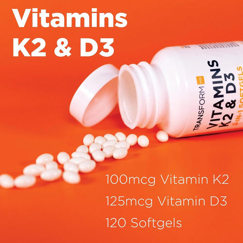 Vitamina K2 Y D3 en una sola Cápsulas Blandas TransformHQ