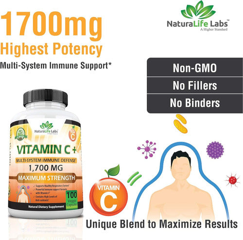 Vitamina C 1700mg Con Antioxidantes Alta Potencia NaturaLife