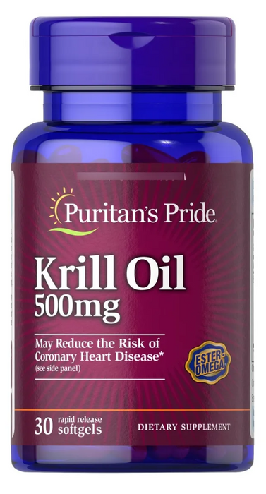 Aceite de Krill 500 mg – Puritan's Pride (30 cápsulas)