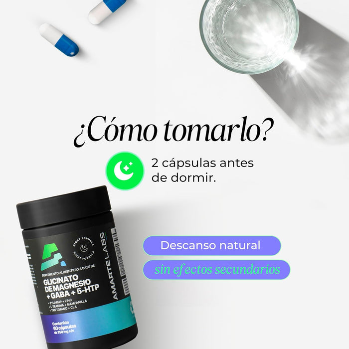 Glicinato de Magnesio + GABA + 5‑HTP | Sueño Reparador y Relajación Natural