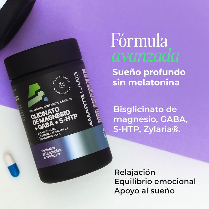 Glicinato de Magnesio + GABA + 5‑HTP | Sueño Reparador y Relajación Natural