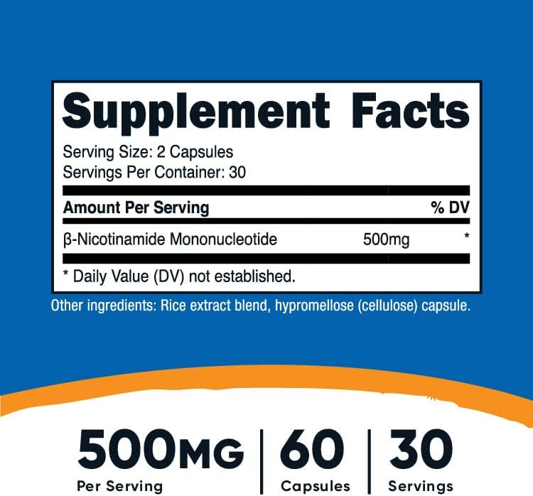 NMN 500 mg – Nutricost | Apoyo a NAD⁺ y Energía Celular