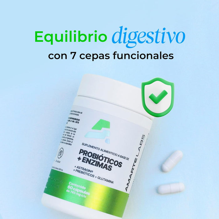Probióticos con Enzimas Digestivas Amarte Labs – Salud Digestiva y Flora Intestinal