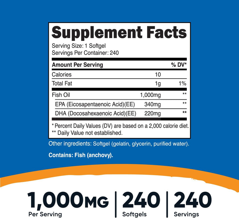 Aceite de Pescado 1000 mg Nutricost