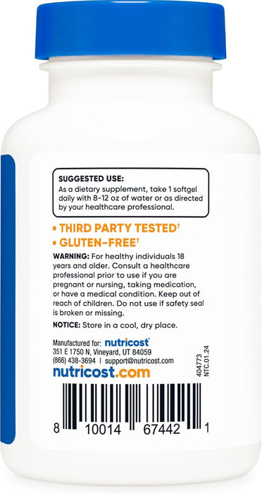 Vitamina D3 1000 IU – Nutricost | Salud Ósea, Inmunidad y Energía