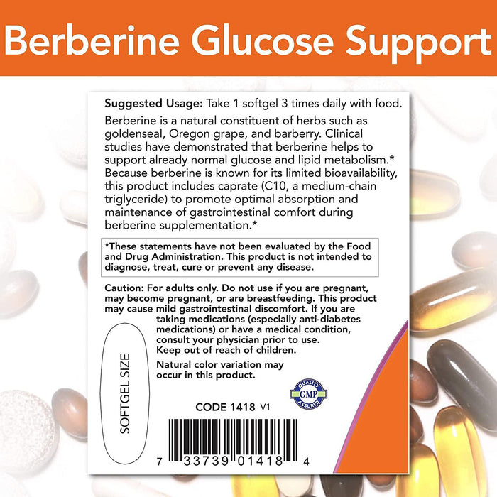 Berberina Glucose Support 400 mg Now Foods