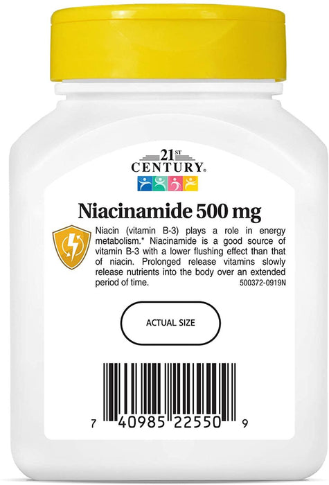 Niacinamida en Tabletas 500 mg 21st Century