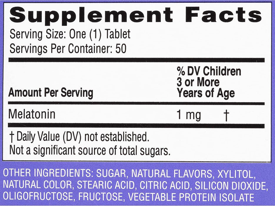 Tabletas masticables de Melatonina 1 mg Zarbee's Naturals Childrens