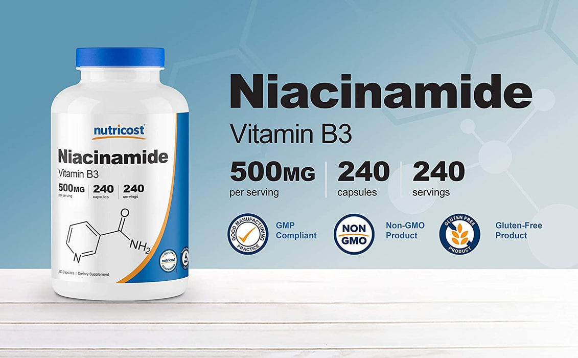 Niacinamida en cápsulas Vitamina B3 Nutricost