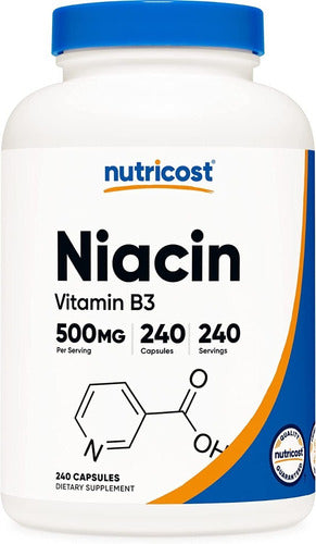 Niacina 500 Mg Vitamina B3 Acido Nicotinico Nutricost