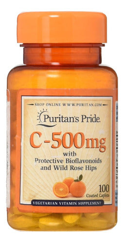Vitamina C-500mg Con Antioxidantes Y Rosa Mosqueta Puritan's Pride