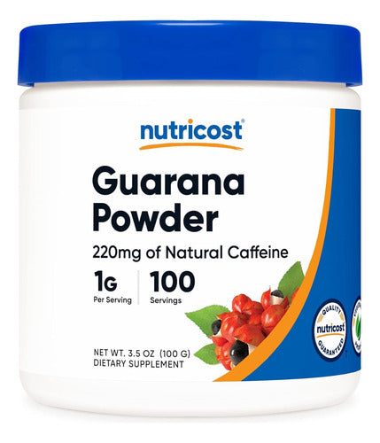 Polvo De Guarana 220 mg De Cafeina Natural 100 servicios